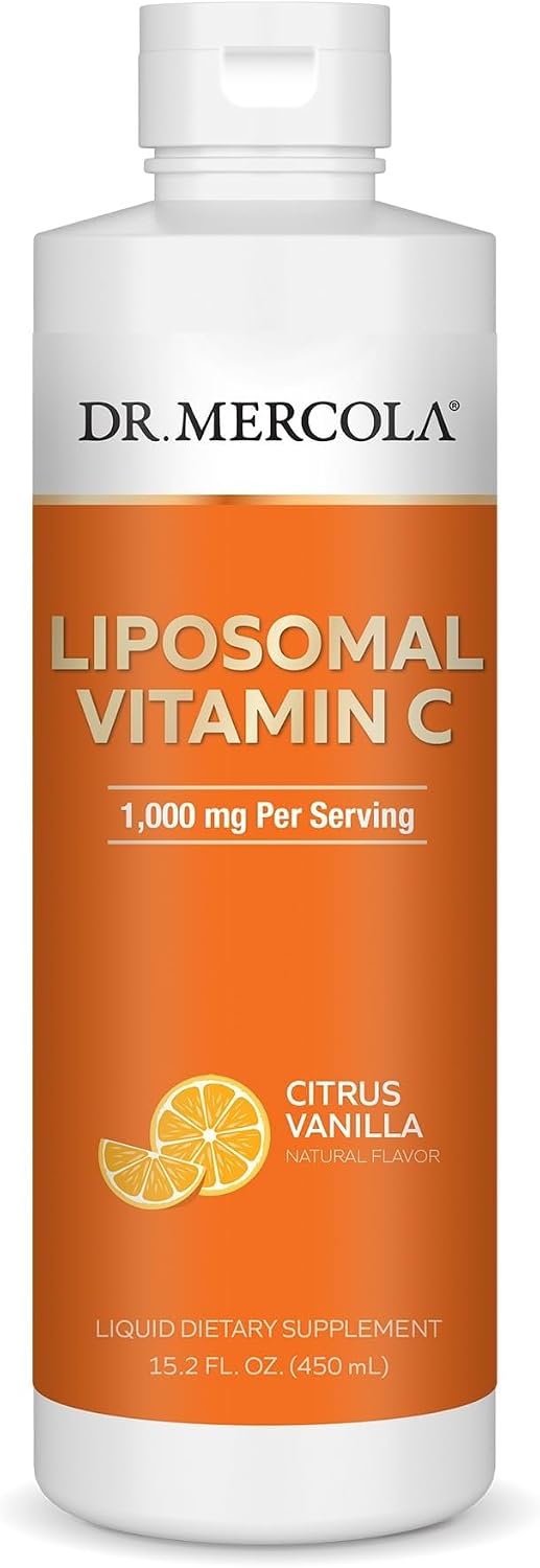 Dr. Mercola Vitamina C Líquida Liposomal con Vitamina E - Sabor Cítrico Vainilla - 450 ml (30 dosis)