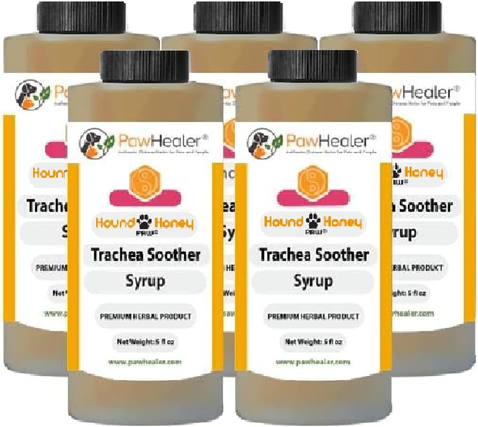 Trachea Soother Syrup 5-PACK Horehound Honey - Natural Herbal Remedy for Collapsed Trachea Symptoms (5 x 148 ml)