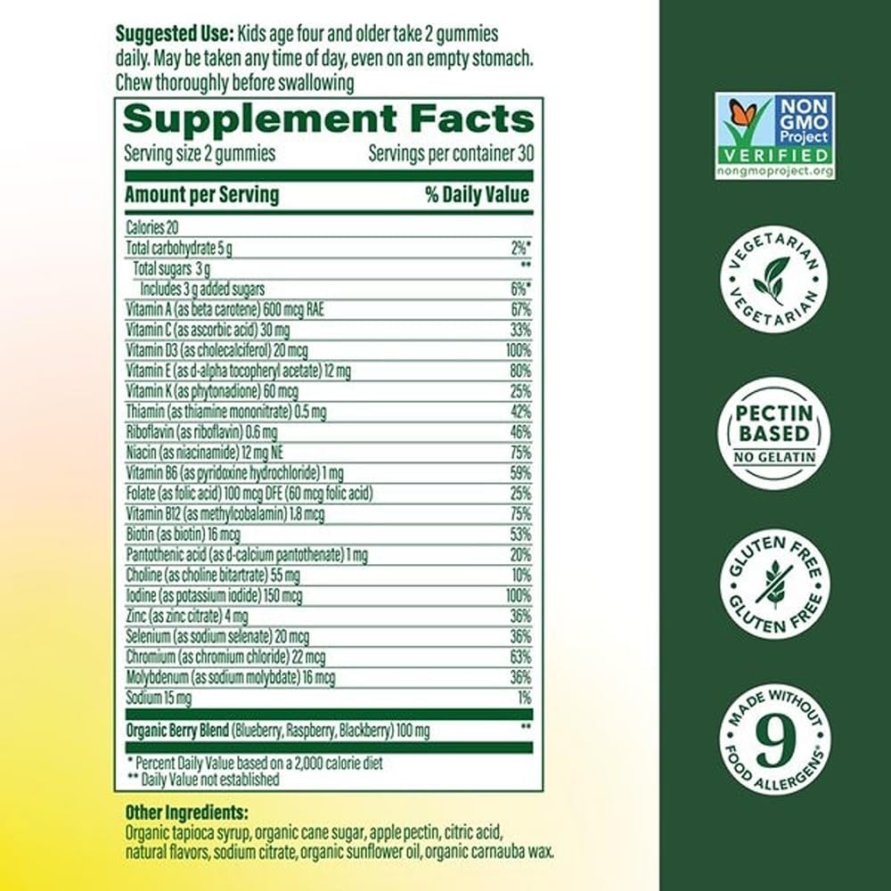MegaFood Gomitas Multivitamínicas para Niños - 60 gomitas (30 raciones)