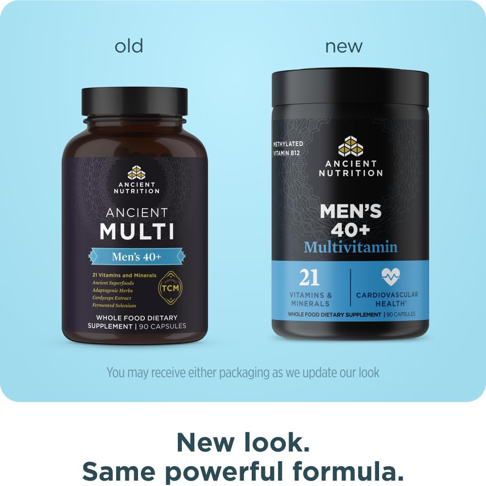 Ancient Nutrition Men's 40+ Multivitamínico 3 Días, 90 Cápsulas