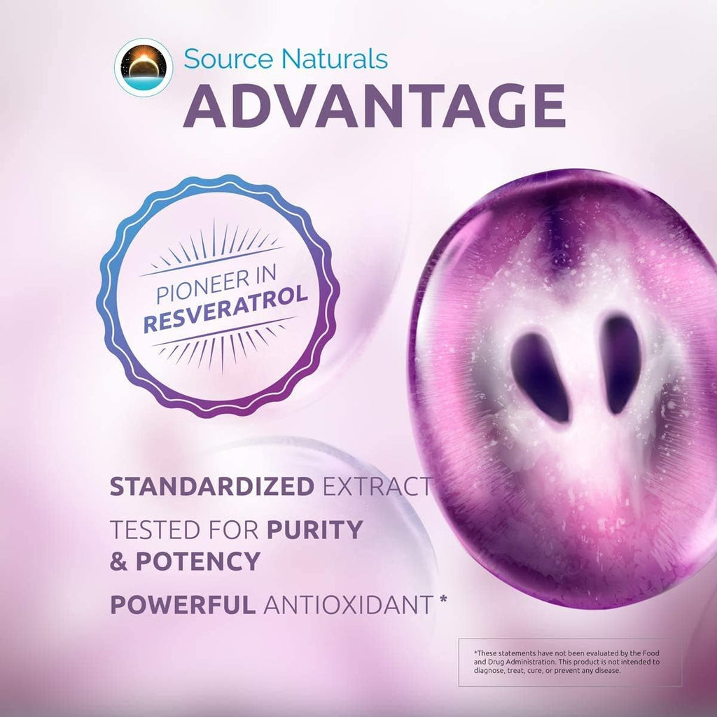 Source Naturals Resveratrol 100 - 100 mg, 60 Cápsulas Vegetarianas