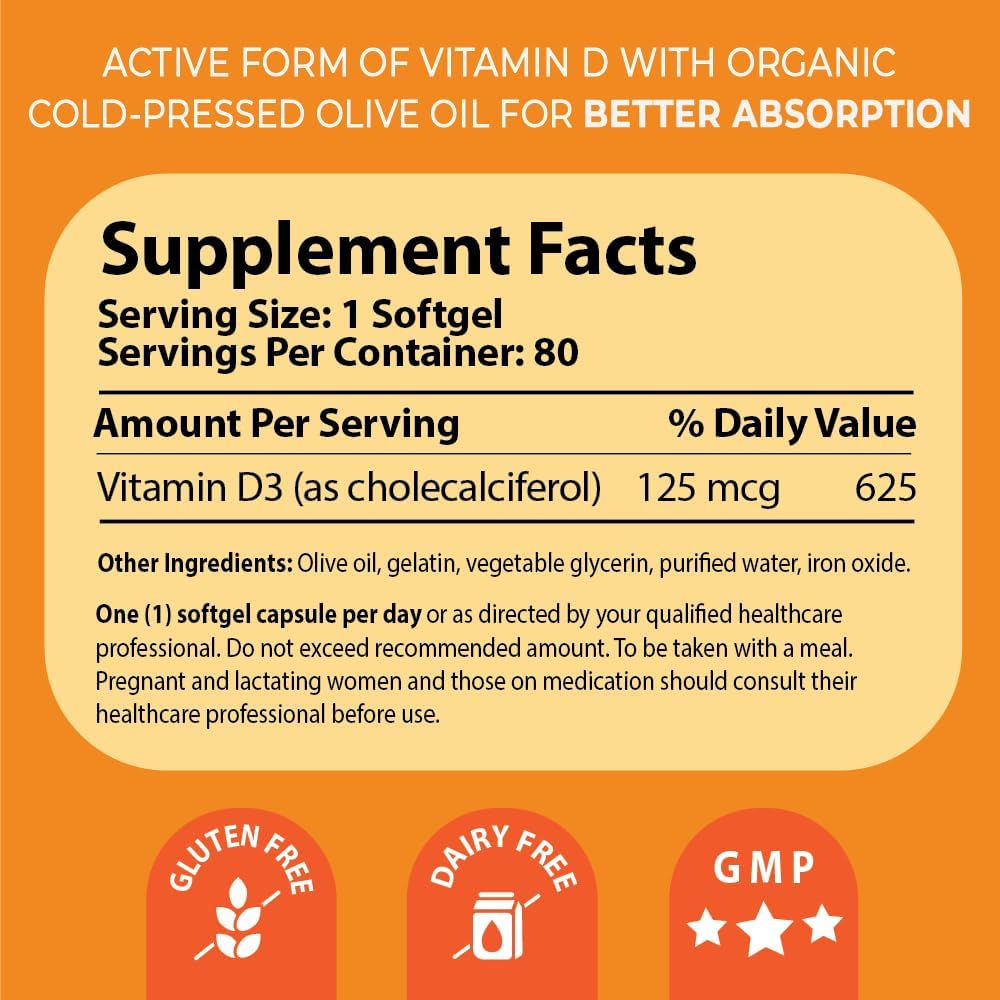 Pharma Nord D-Pearls Vitamina D3 5000 UI (125 mcg) – 80 Cápsulas Blandas