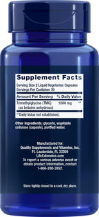 Life Extension TMG 500 mg Cápsulas Vegetales Líquidas, 60 cápsulas (Pack de 3)