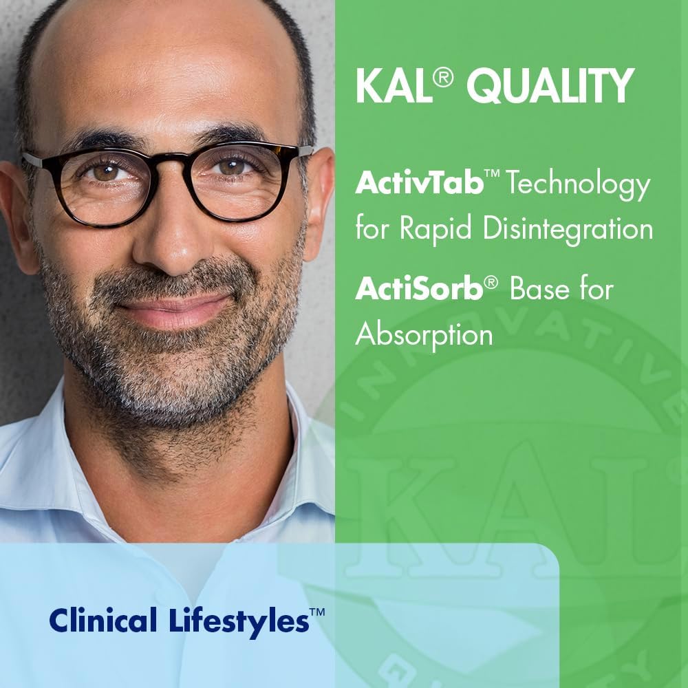 KAL Deep Thought - Apoyo para la función nerviosa y la salud del sistema nervioso con riboflavina (B2), DMAE, vitaminas B y aminoácidos - 30 dosis, 60 comprimidos