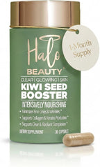 Halo Beauty Kiwi Seed Booster - Suplemento para la piel con kiwi, vitaminas C, D3, MSM y zinc, cápsulas veganas (30 unidades)