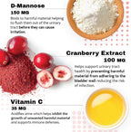Cranberry and D-Mannose Supplement for Urinary Tract Health in Dogs and Cats - 120 Soft Chews