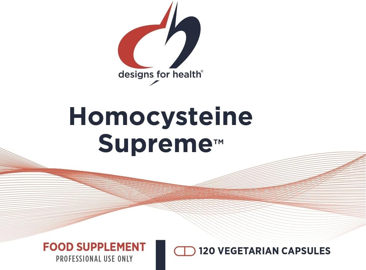 Designs for Health Homocysteine Supreme - Complejo de Vitaminas B Metilado con Riboflavina, B6, B12, Folato, L-Serina y TMG (120 Cápsulas)