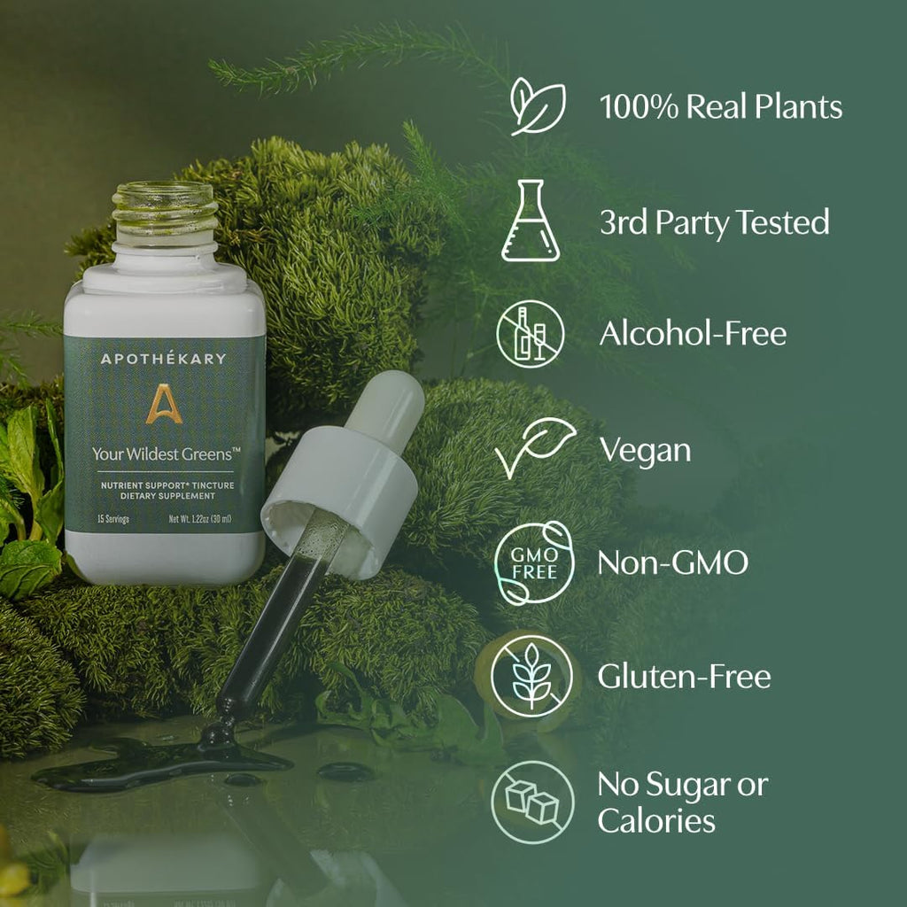 Apothékary Your Wildest Greens Gotas Líquidas de Superalimento Diario