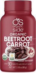 OS Organic Side Comprimidos de Remolacha y Zanahoria Orgánicos | 90 Comprimidos | 1120 mg | Certificado USDA | No-GMO, Vegano