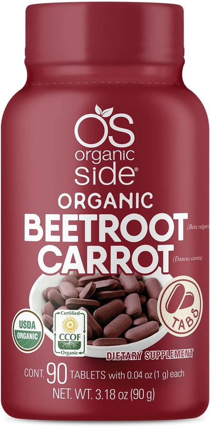 OS Organic Side Comprimidos de Remolacha y – Apoyo cardiovascular: La remolacha es una fuente natural de nitratos, – Image 1