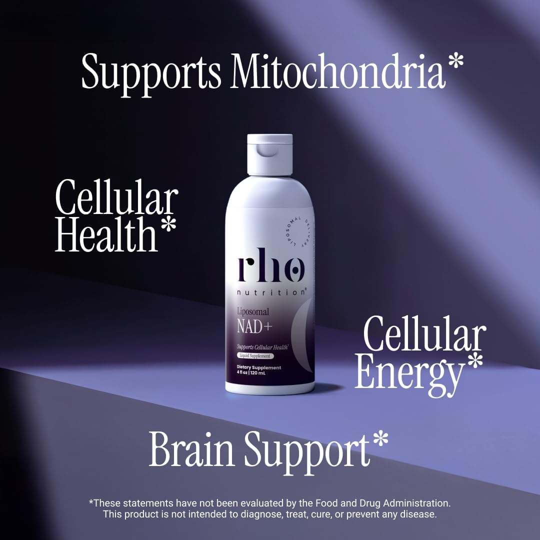 Rho Nutrition Liposomal NAD+ – Suplemento Líquido de NAD+ – Ayuda a Apoyar la Salud Celular, el Envejecimiento Saludable y el Metabolismo Energético – Pack de 6
