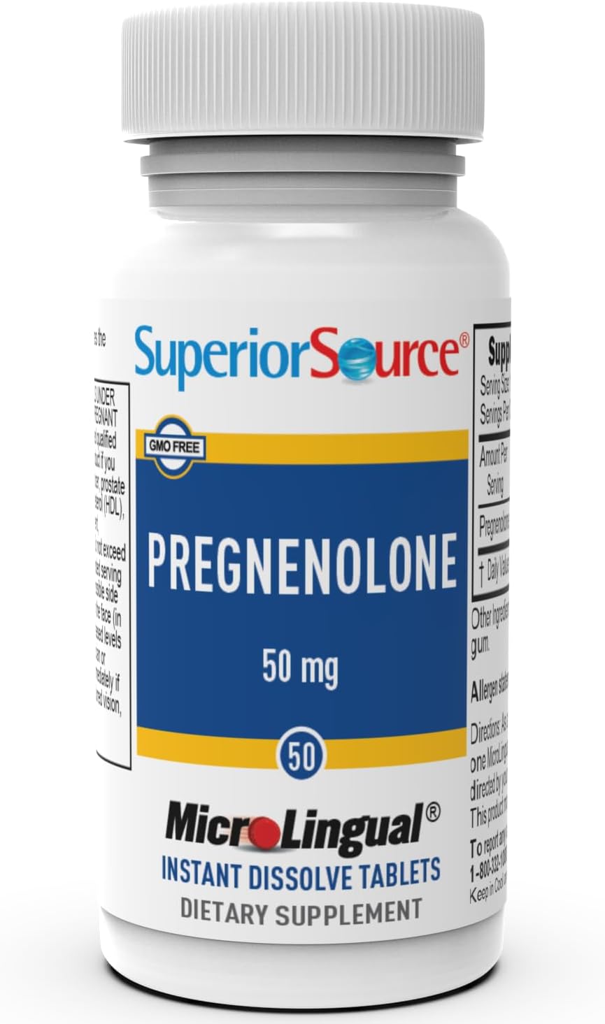 Superior Source Pregnenolona 50 mg – 50 Comprimidos de Disolución Instantánea