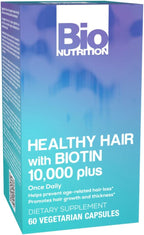 Bio Nutrition Healthy Hair Biotin Vegi-Caps, 60 Cápsulas