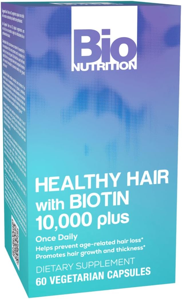 Bio Nutrition Healthy Hair Biotin Vegi-Caps, 60 Cápsulas