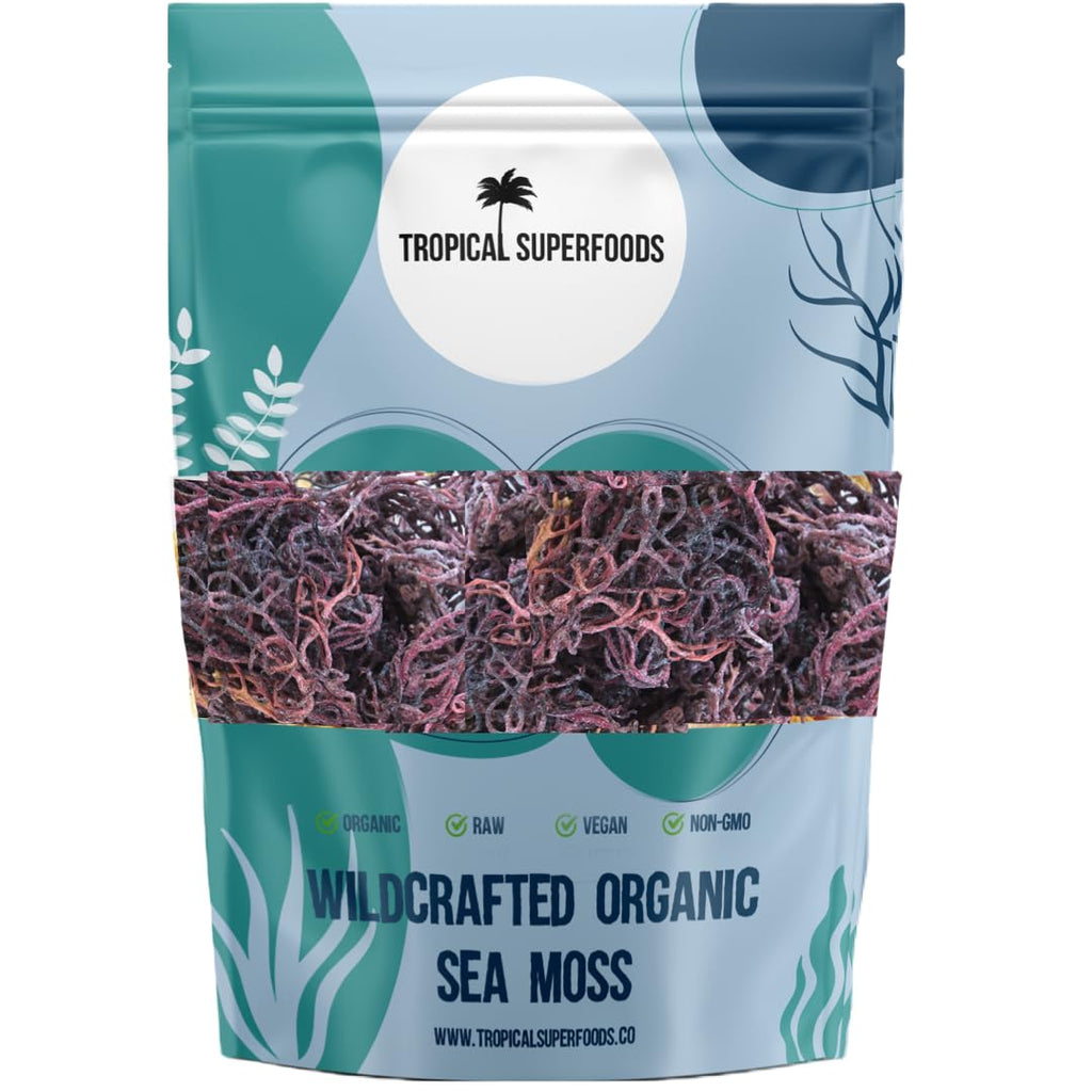 Musgo de Mar Púrpura (Purple Sea Moss) 100% Silvestre - Espectro Completo - 92 Minerales - 113g (4oz)
