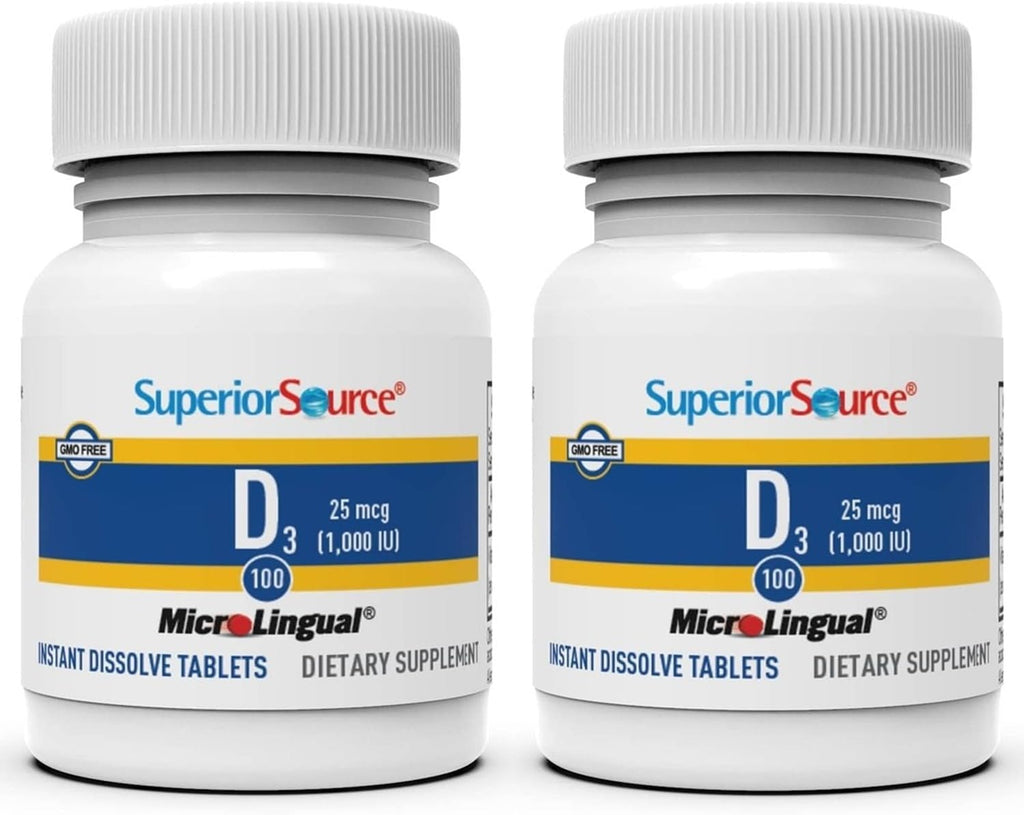 Superior Source Vitamina D3 400 UI - 100 Comprimidos Sublinguales