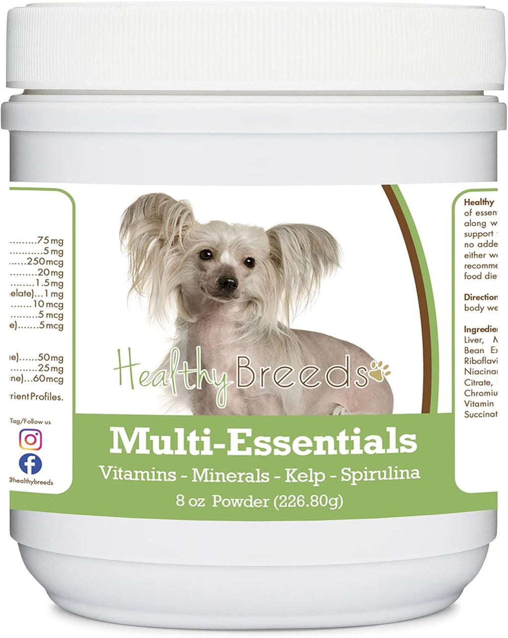 Healthy Breeds Chinese Crested Multi-Essentials Powder - Suplemento Multivitamínico para Perros - 227 g