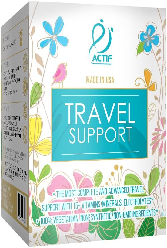 ACTIF Travel Mega Support – Complemento de Viaje con 15+ Vitaminas y Minerales, 90 Gomitas