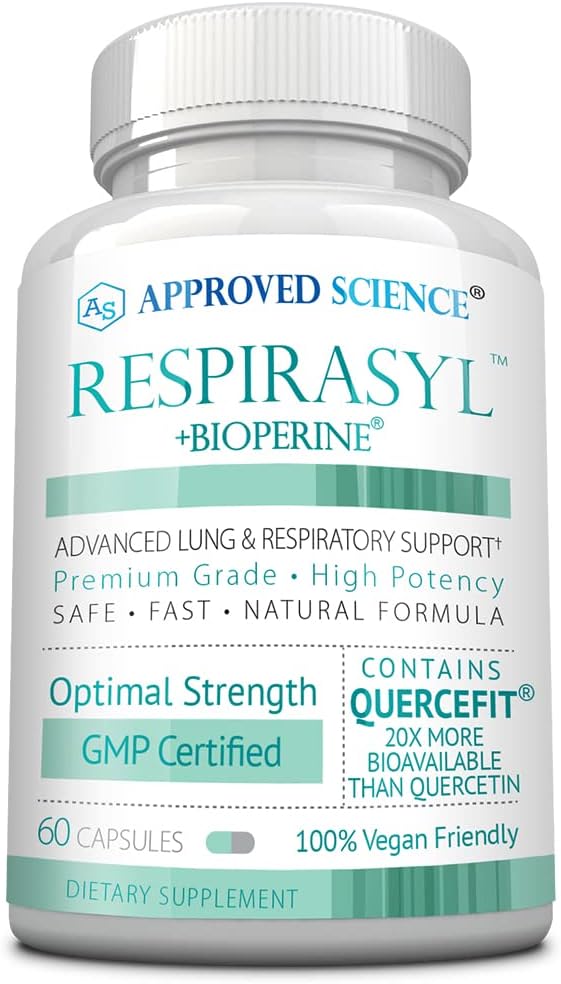 Approved Science® Respirasyl - Apoyo Respiratorio con Quercefit, Vitaminas A, C, D y BioPerine - 3 Meses de Suministro
