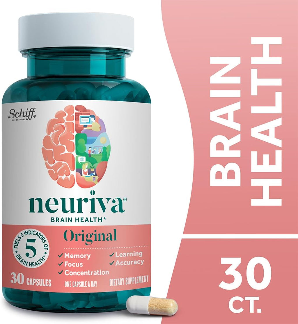 NEURIVA Original – Suplemento para la Memoria, Enfoque y Concentración, 90 Cápsulas (3 Paquetes de 30)
