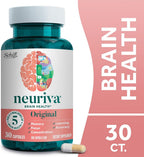 NEURIVA Original Complemento Cerebral para Memoria y Concentración, 60 Cápsulas (2 Envases de 30)