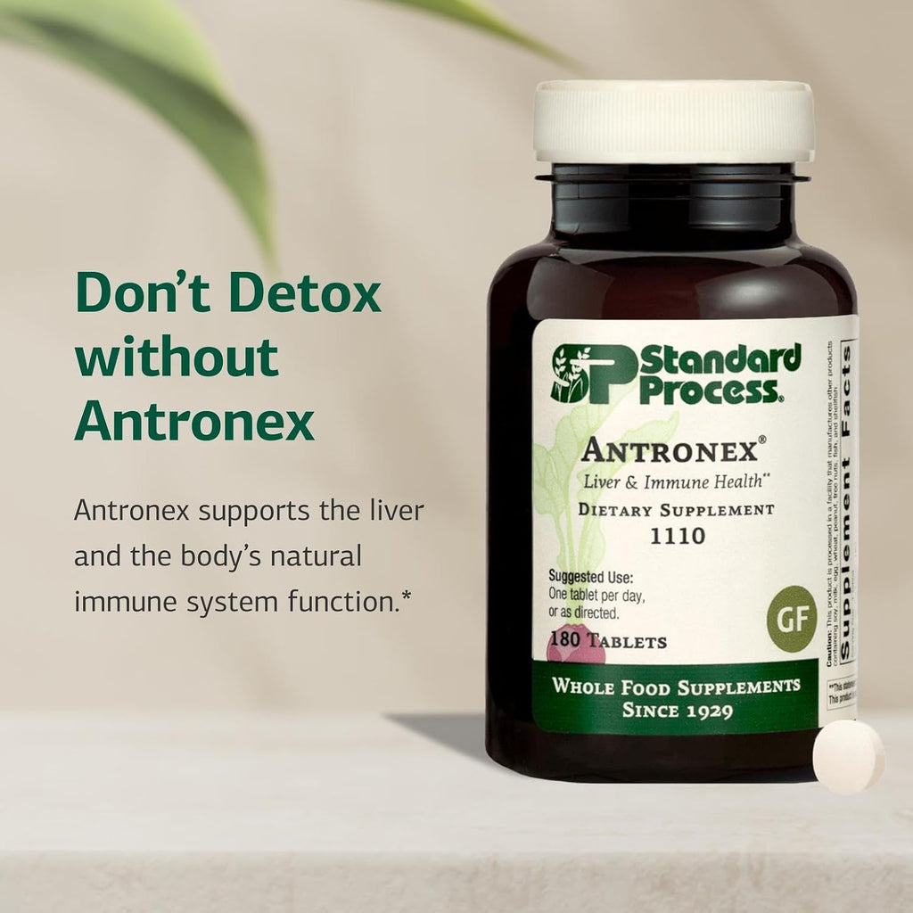 Standard Process Antronex - Liver Health Supplement - Gluten-Free, Dairy-Free, Soy-Free - 180 Tablets