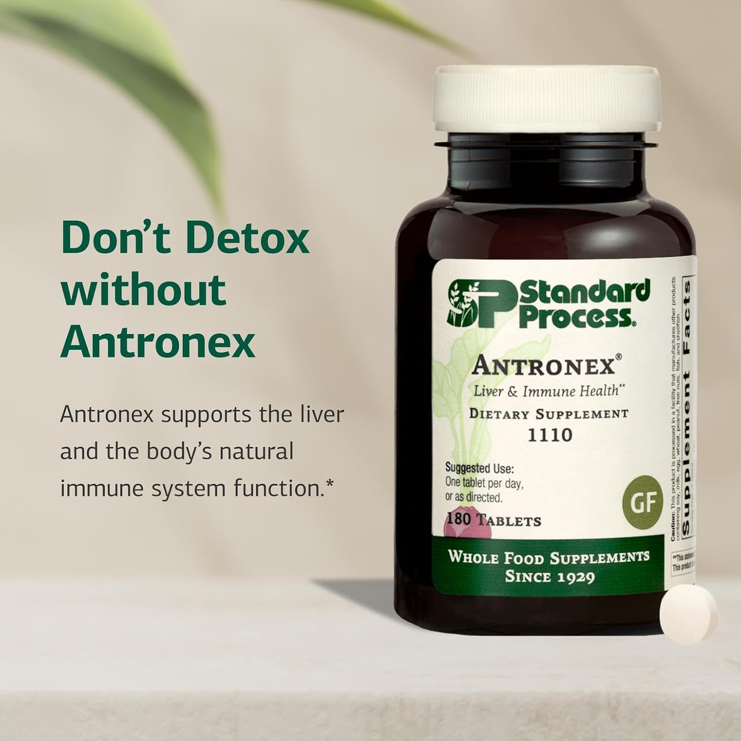 Standard Process Antronex - Liver Health Supplement - Gluten-Free, Dairy-Free, Soy-Free - 180 Tablets