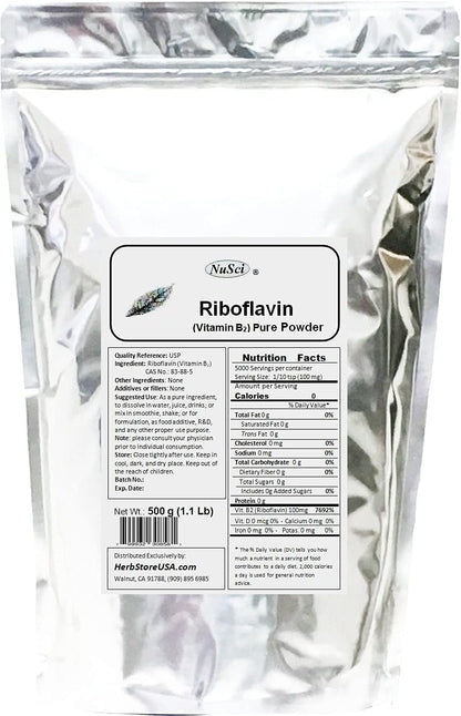 Vitamina B2 Riboflavina en Polvo Puro - 500g – Pureza: Riboflavina al 100% sin aditivos, rellenos ni conservantes. – Image 1