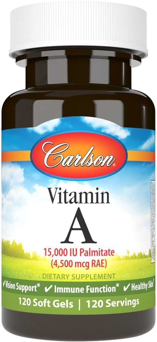 Carlson Labs Vitamina A Palmitato, 15000 UI, 120 Cápsulas Blandas