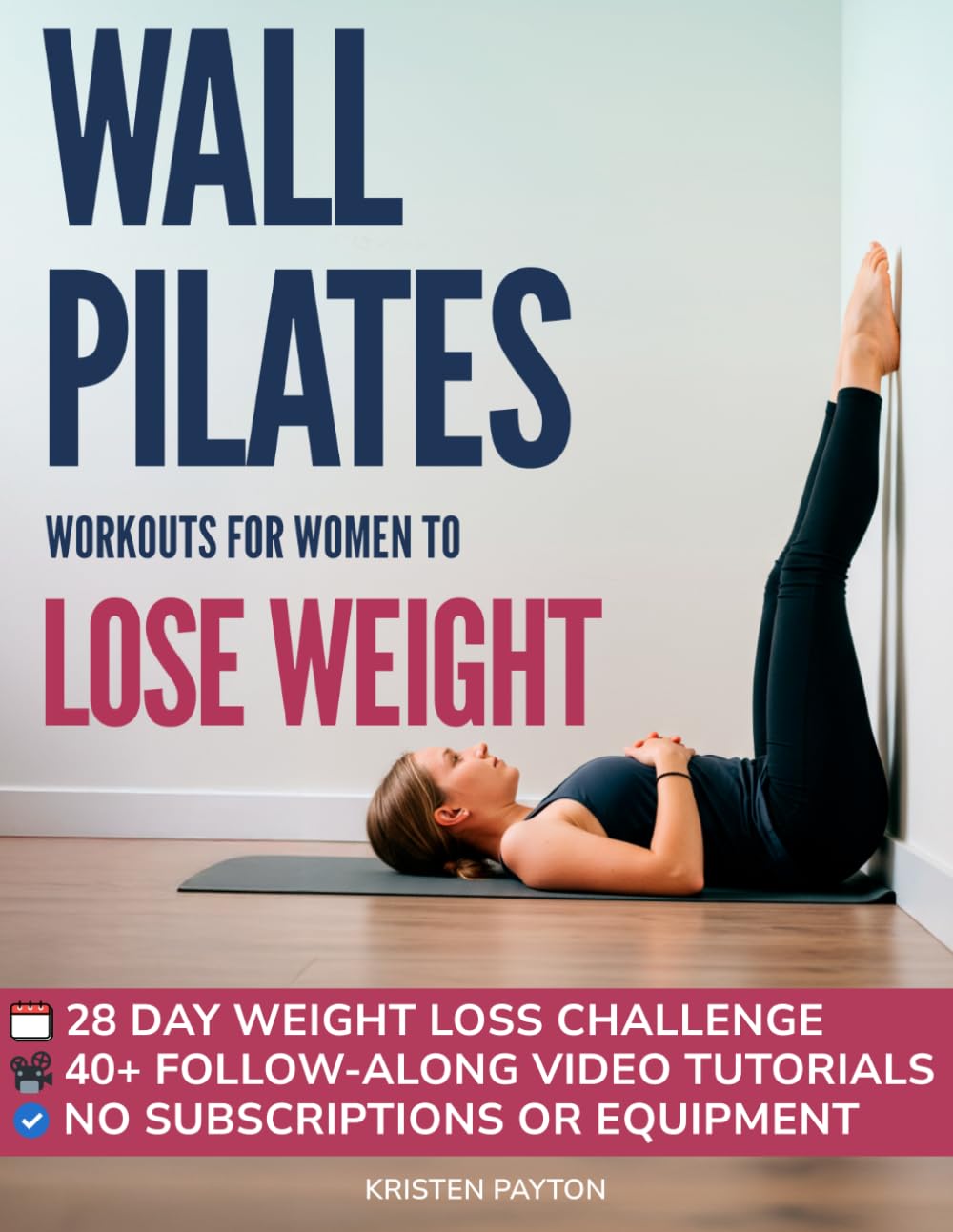 Entrenamientos de Wall Pilates para Mujeres para Perder Peso: VIDEOCURSO con LECCIONES EN LÍNEA PASO A PASO y Desafío de 28 Días para Quemar Grasa Incluido. Más de 200 Ilustraciones Claras y Tabla de Seguimiento Diario