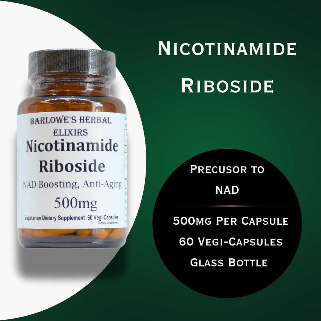 Barlowe's Herbal Elixirs Nicotinamida Ribósido 500mg - Precursor de NAD+ - 60 Cápsulas