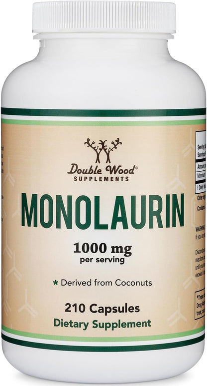 Monolaurin 1000mg por Ración, 210 Cápsulas (Vegano, Sin Gluten, No GMO) - Double Wood – Image 5