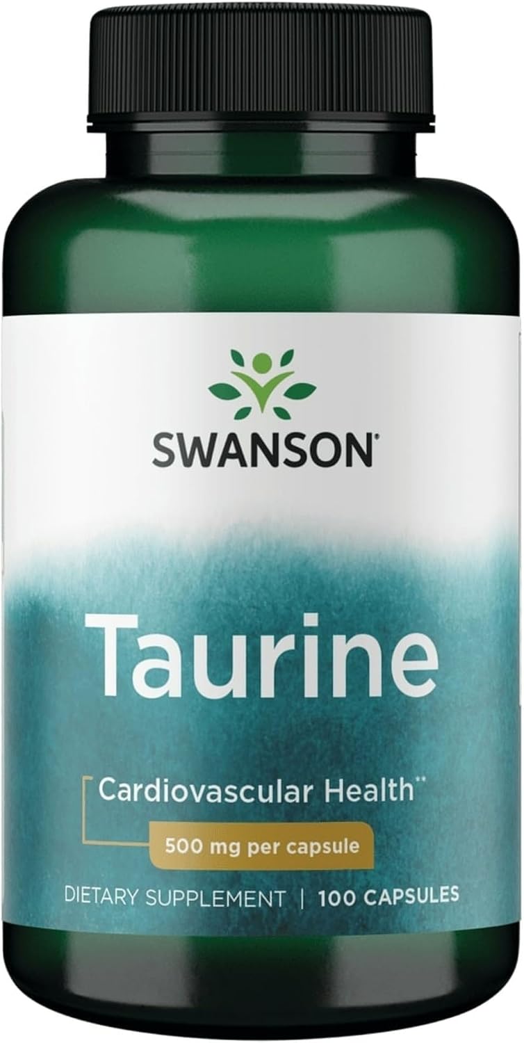 Swanson Taurina 500 mg - 100 Cápsulas - Suplemento Alimenticio de Aminoácido