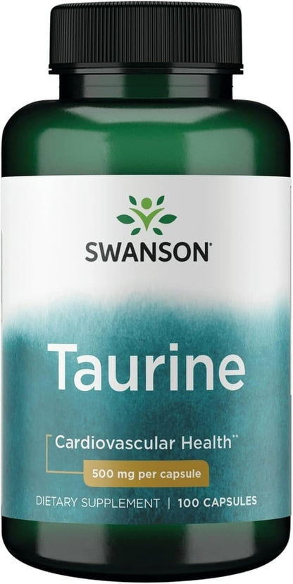 Swanson Taurina 500 mg - 100 Cápsulas - Complemento Alimenticio de Aminoácido – Image 1