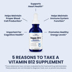 1MD Nutrition Vitamina B12 Vegana | 5000mcg Metilcobalamina | Energía y Apoyo Inmunológico