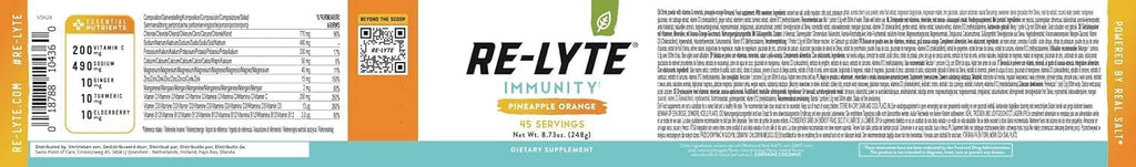 REDMOND Re-Lyte Immunity, Mezcla de Multivitaminas y Electrolitos (Piña Naranja)
