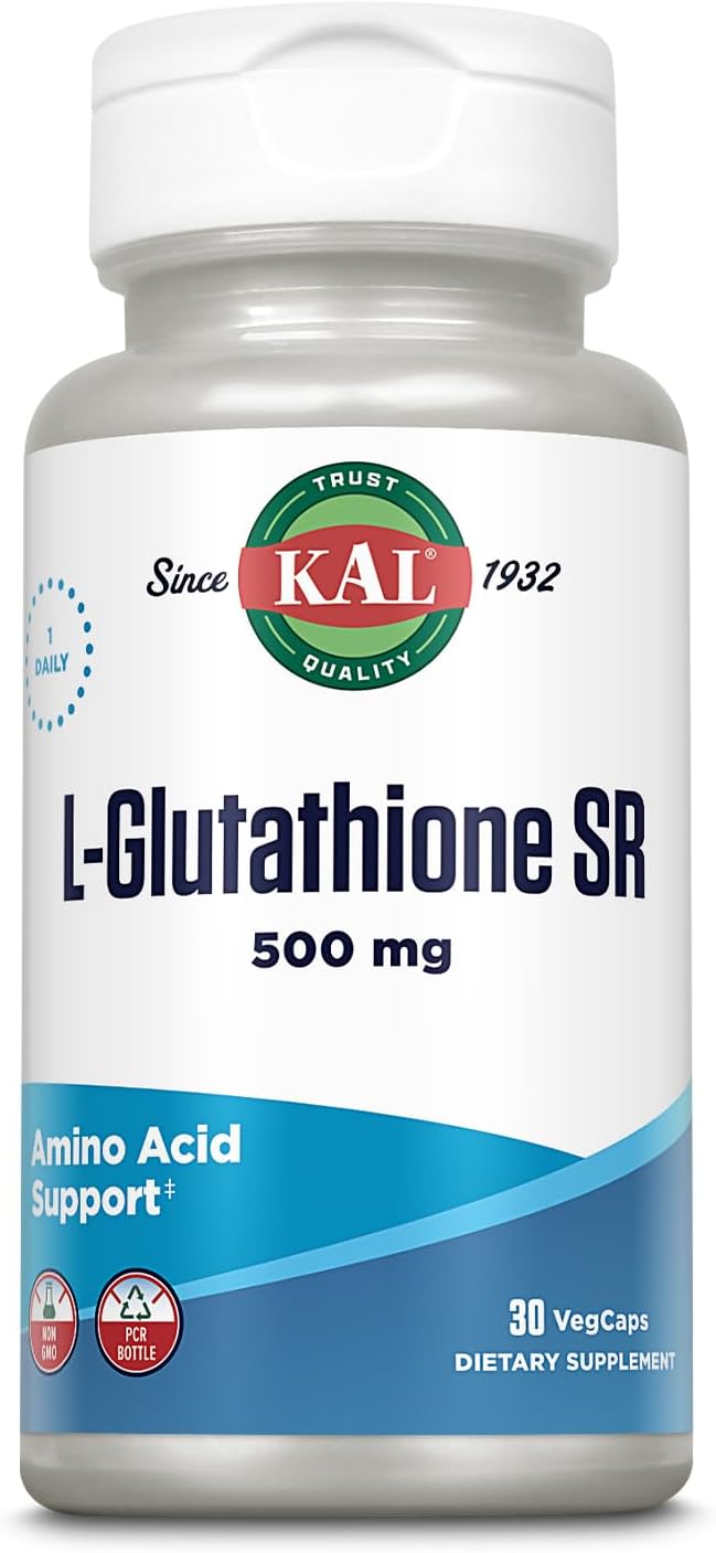 KAL L-Glutatión SR 500 mg - 30 Cápsulas Veganas - Glutatión Reducido con Liberación Sostenida