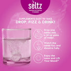 Seltz Mood Support Drink Tablets, Effervescent Tablets to Lift Your Mood, Saffron Supplement, with L-Tryptophan B3, B6, B12, Mood and Energy Support, Cherry Vanilla Flavor, 120 Tabs 6 Pack