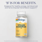 Solaray Complejo B 50 mg - Vitaminas B para Energía Celular y Metabolismo - 100 Cápsulas Veganas