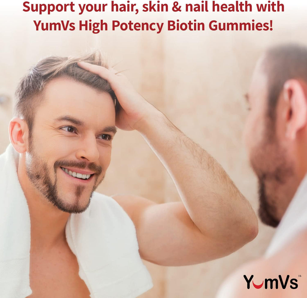 YUM-V's Biotin Gummies 5000 mcg – Gominolas de Biotina Sabor Frambuesa – 100 unidades