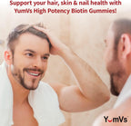 YUM-V's Biotin Gummies 5000 mcg – Gominolas de Biotina Sabor Frambuesa – 100 unidades