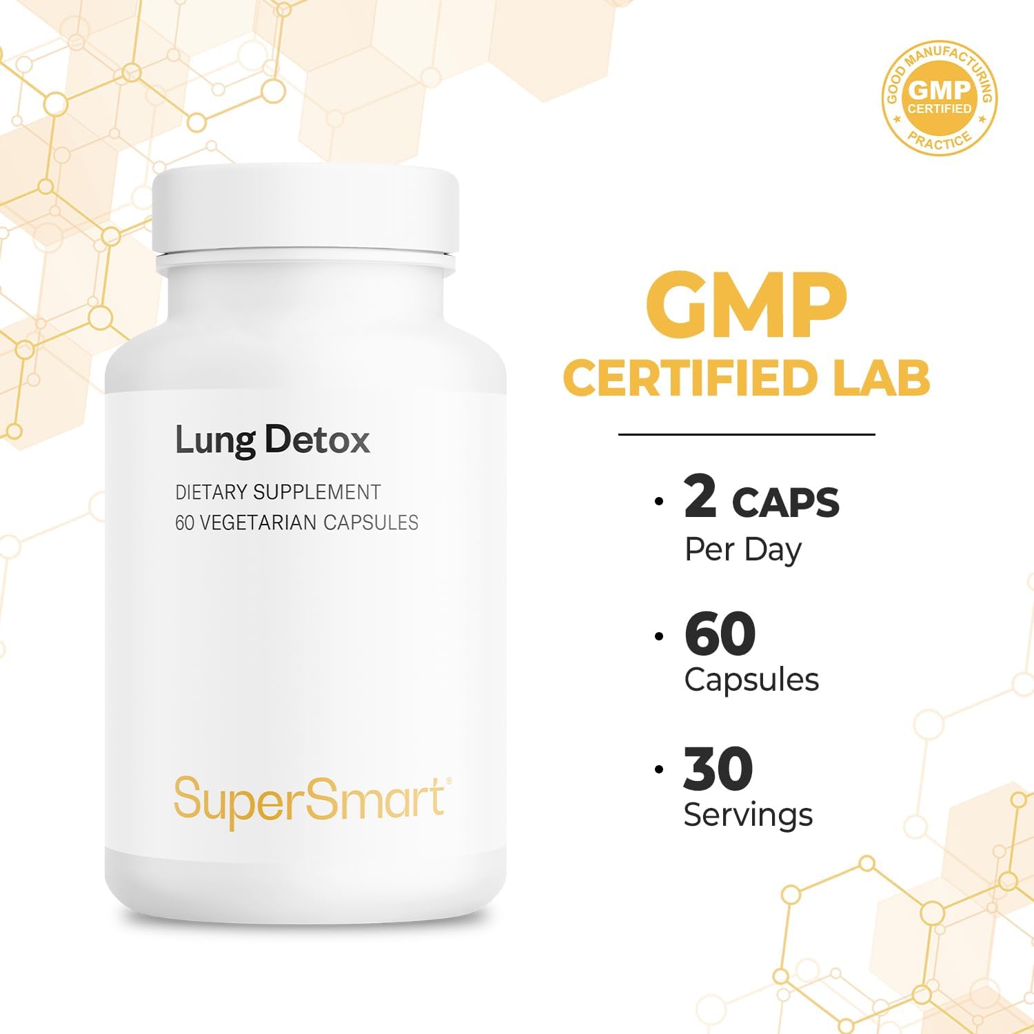 Supersmart Lung Detox – Fórmula Avanzada con Quercetina, Bromelina, Curcuminoides y EGCG