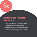 ARG Kidney Beef - Bovine Kidney Extract Supplement - 100 Vegan Capsules