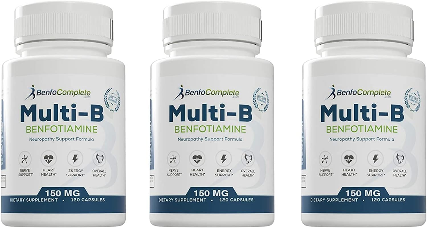 BenfoComplete Benfotiamine Multi-B Neuropathy Support Formula - 360 Cápsulas (Pack de 3)