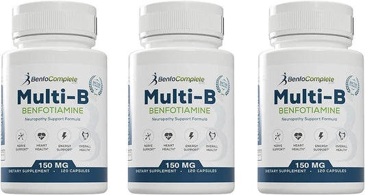 BenfoComplete Benfotiamine Multi-B Neuropathy Support Formula - 360 Cápsulas (Pack de 3)