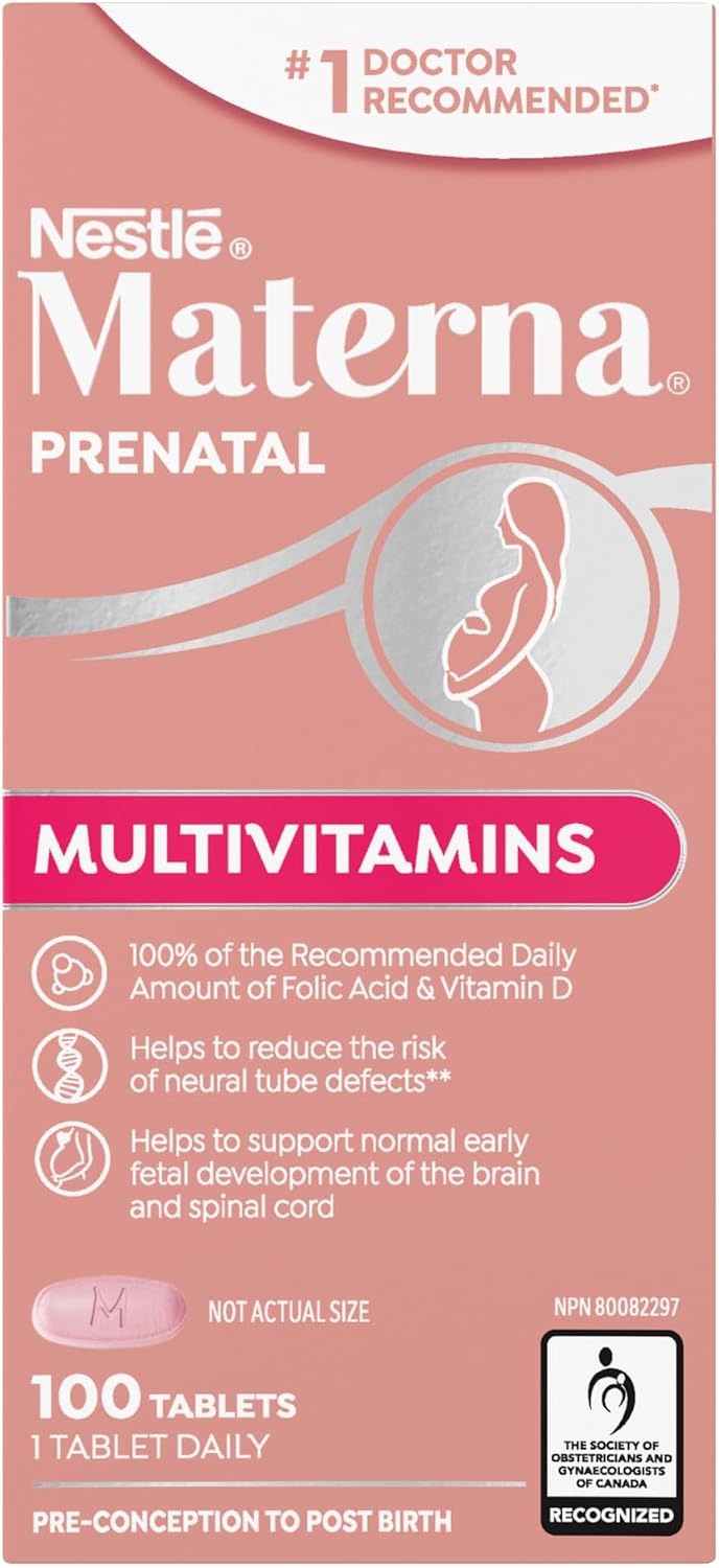 Materna Nestle Complemento Prenatal y Postparto 100 Comprimidos