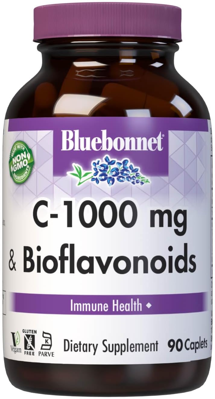 Bluebonnet Vitamina C 1000 mg con Bioflavonoides, 90 Comprimidos