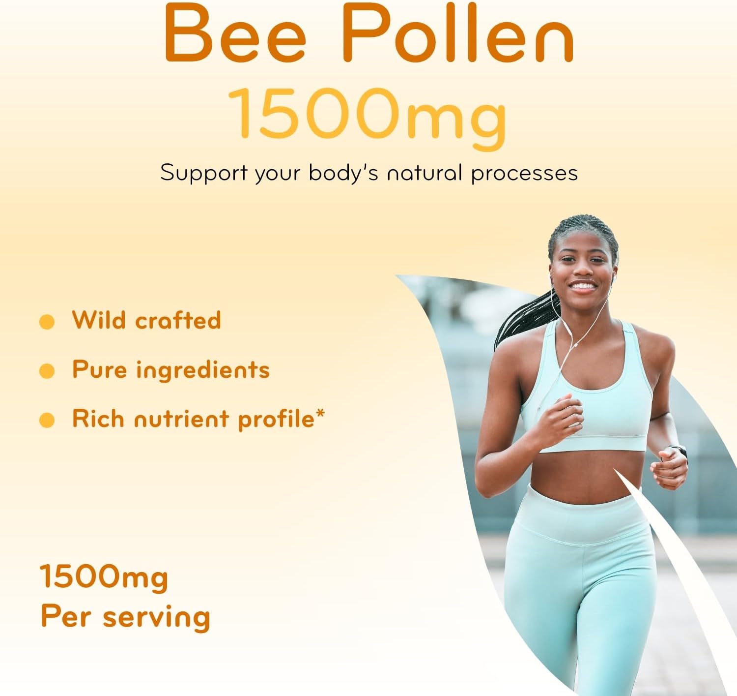 Clear Formulas Suplemento de Polen de Abeja de Alta Potencia - 1500mg por Dosis - 200 Cápsulas