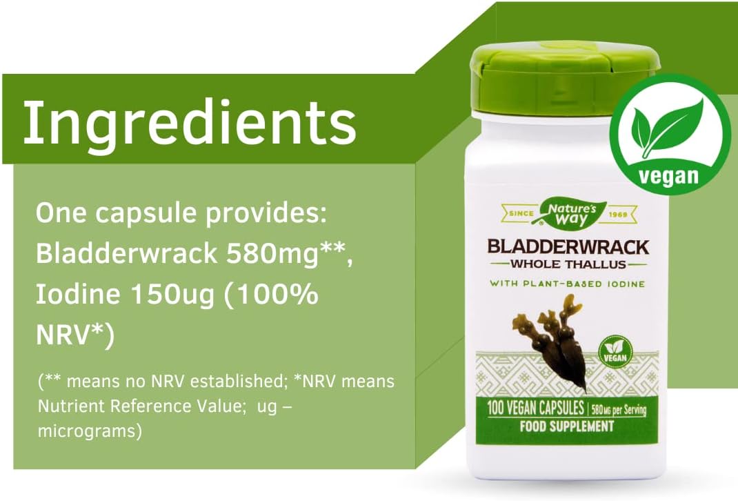 Nature's Way Bladderwrack - 100 Cápsulas Vegetales