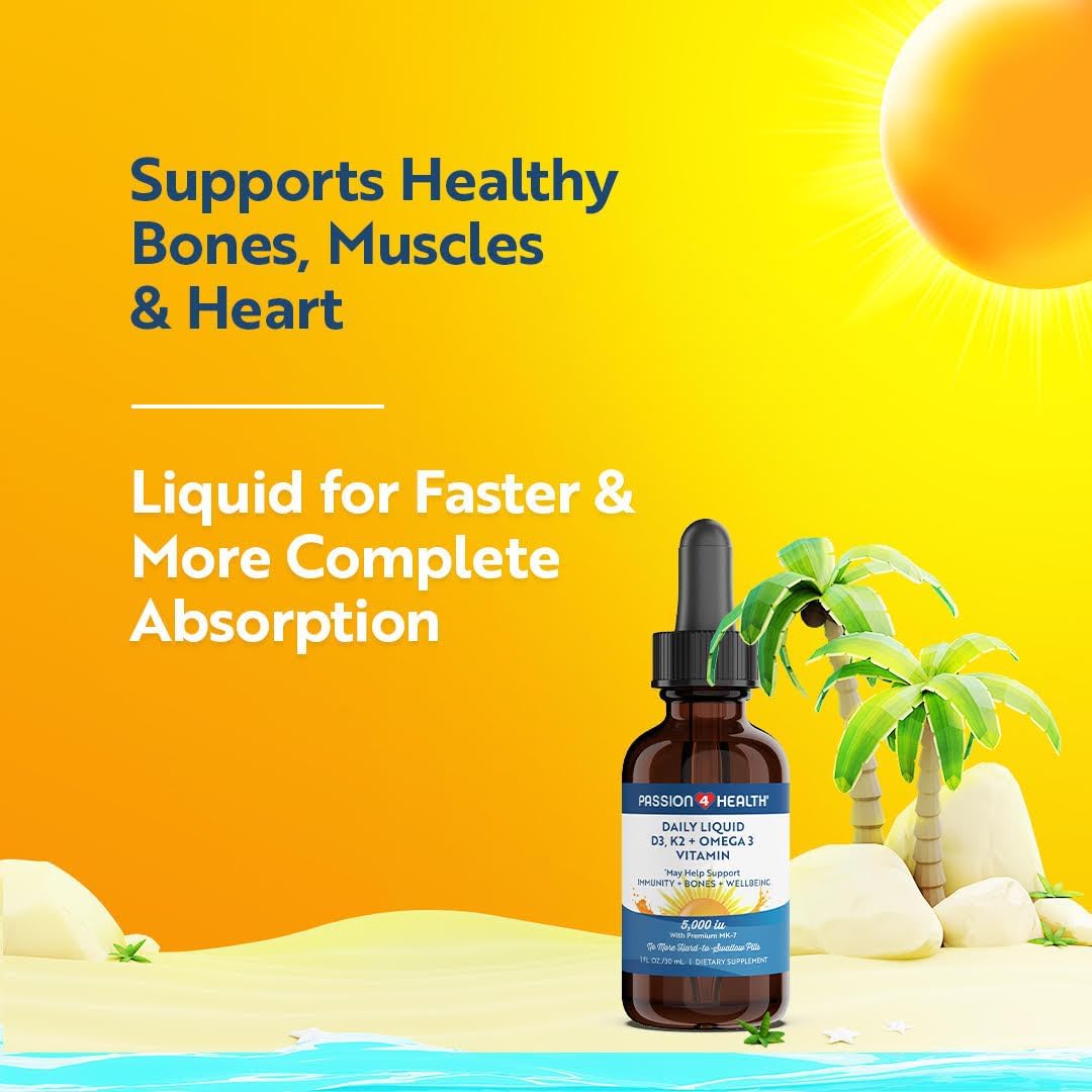 Passion 4 Health Vitamina D3 K2 MK-7 + Omega 3 Líquido Orgánico